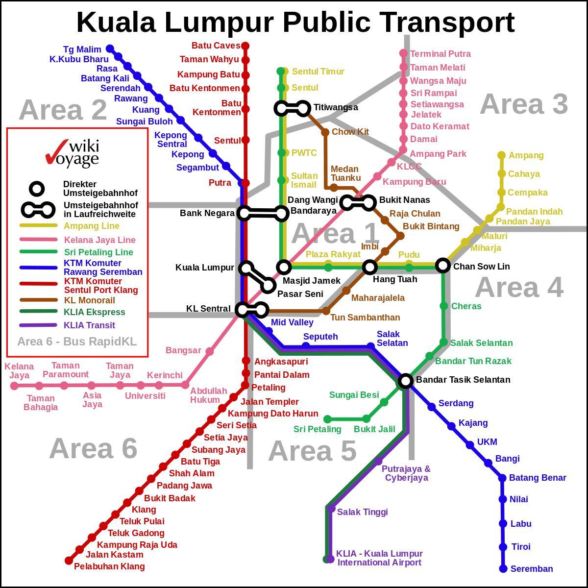 les transports publics kuala lumpur carte
