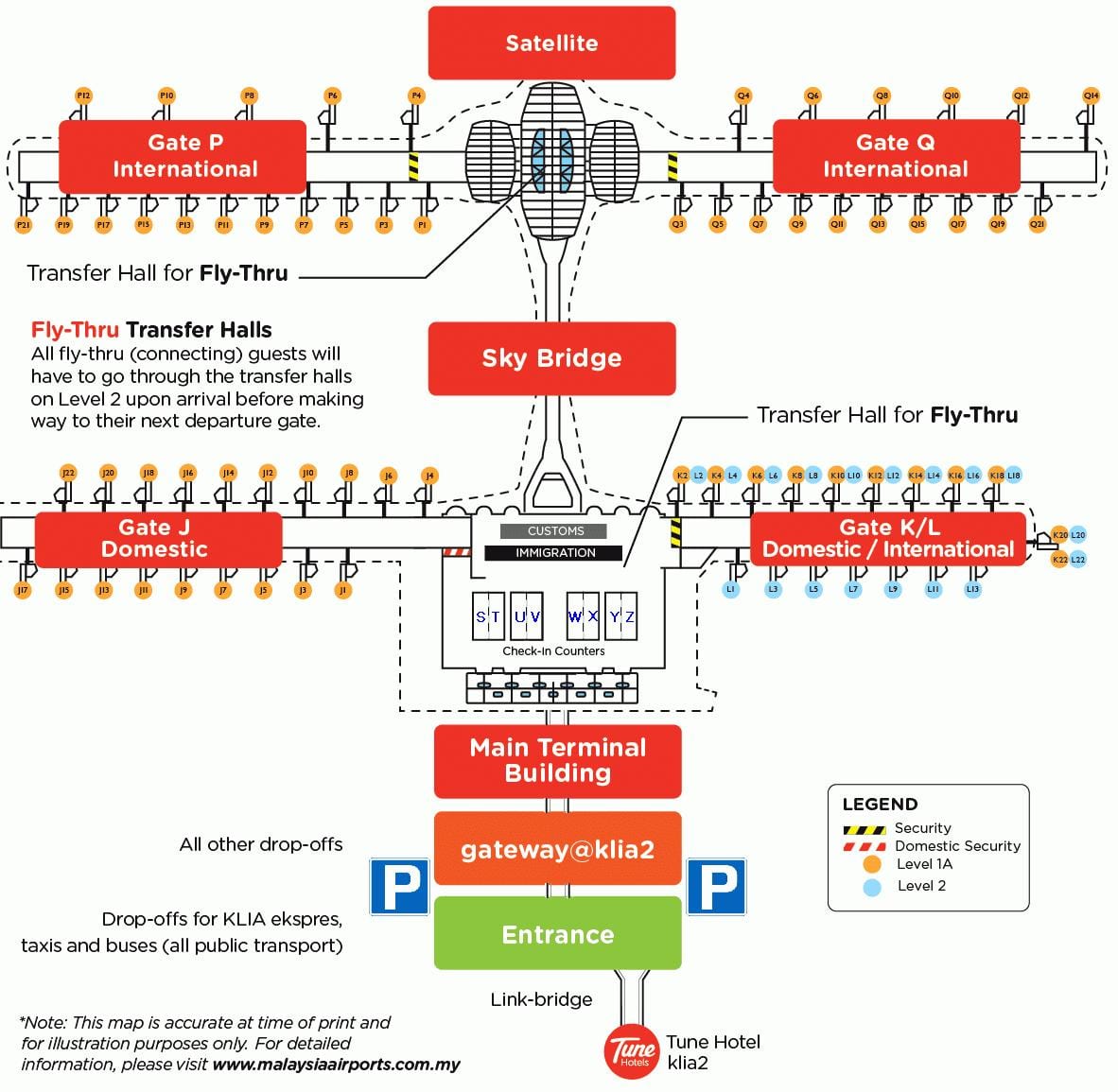 klia terminal de l'aéroport de carte