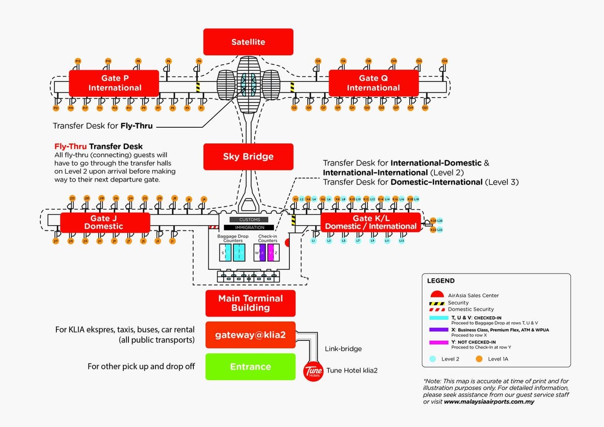 carte de klia2 aéroport