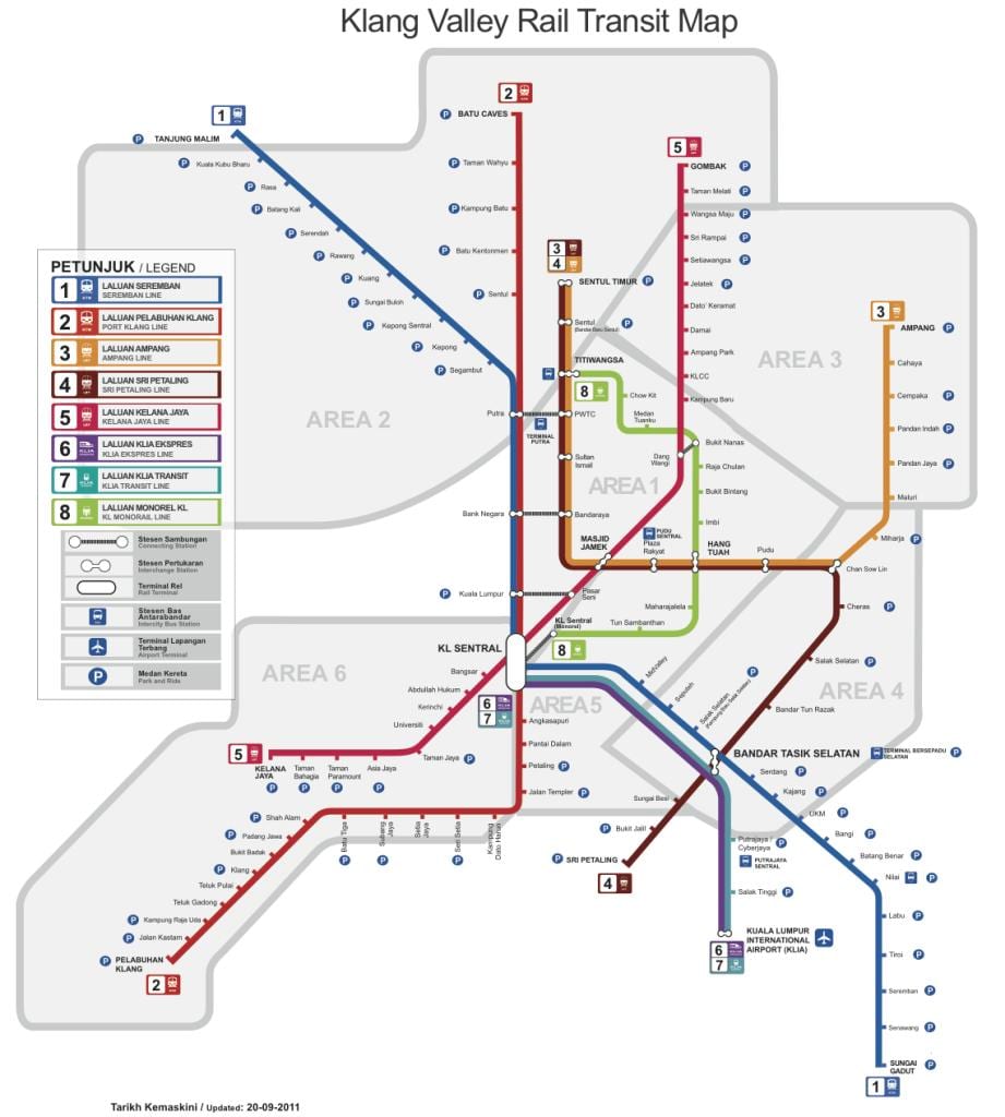 Carte de l'aéroport de kuala lumpur train