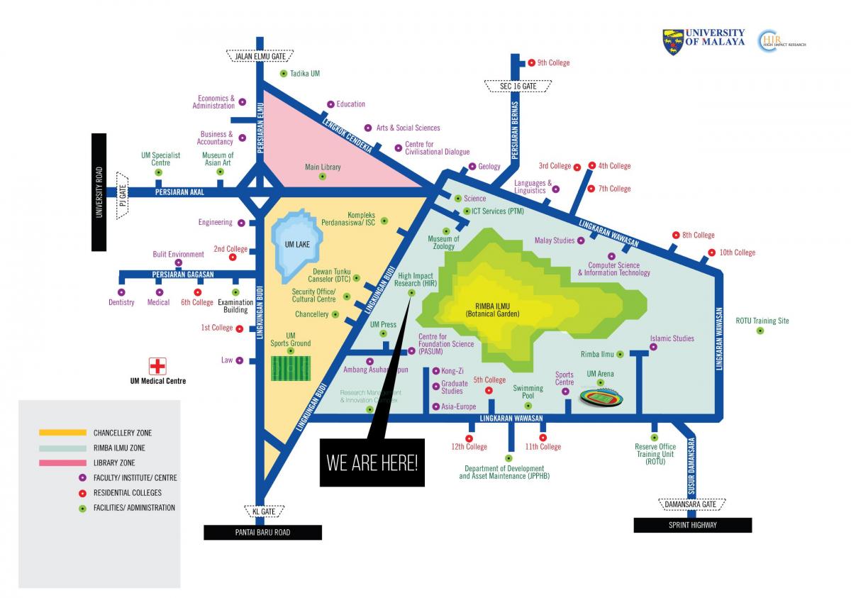 Carte de l'université de malaya