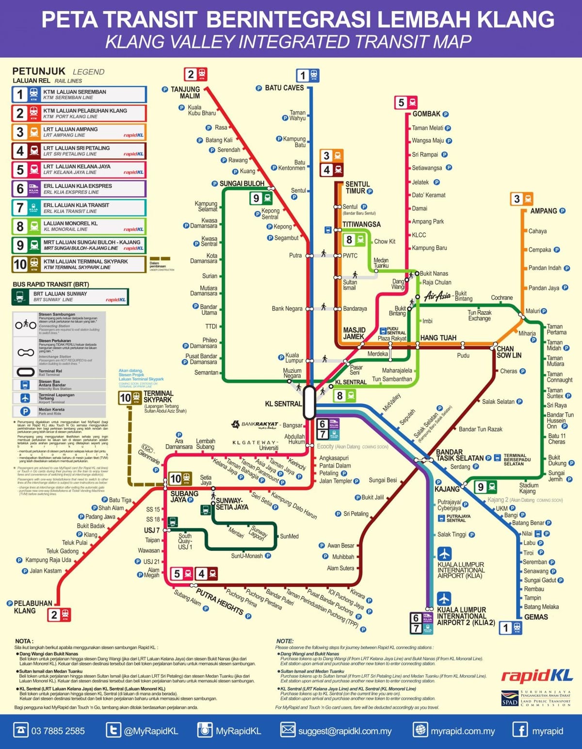 kl mrt la carte de l'itinéraire