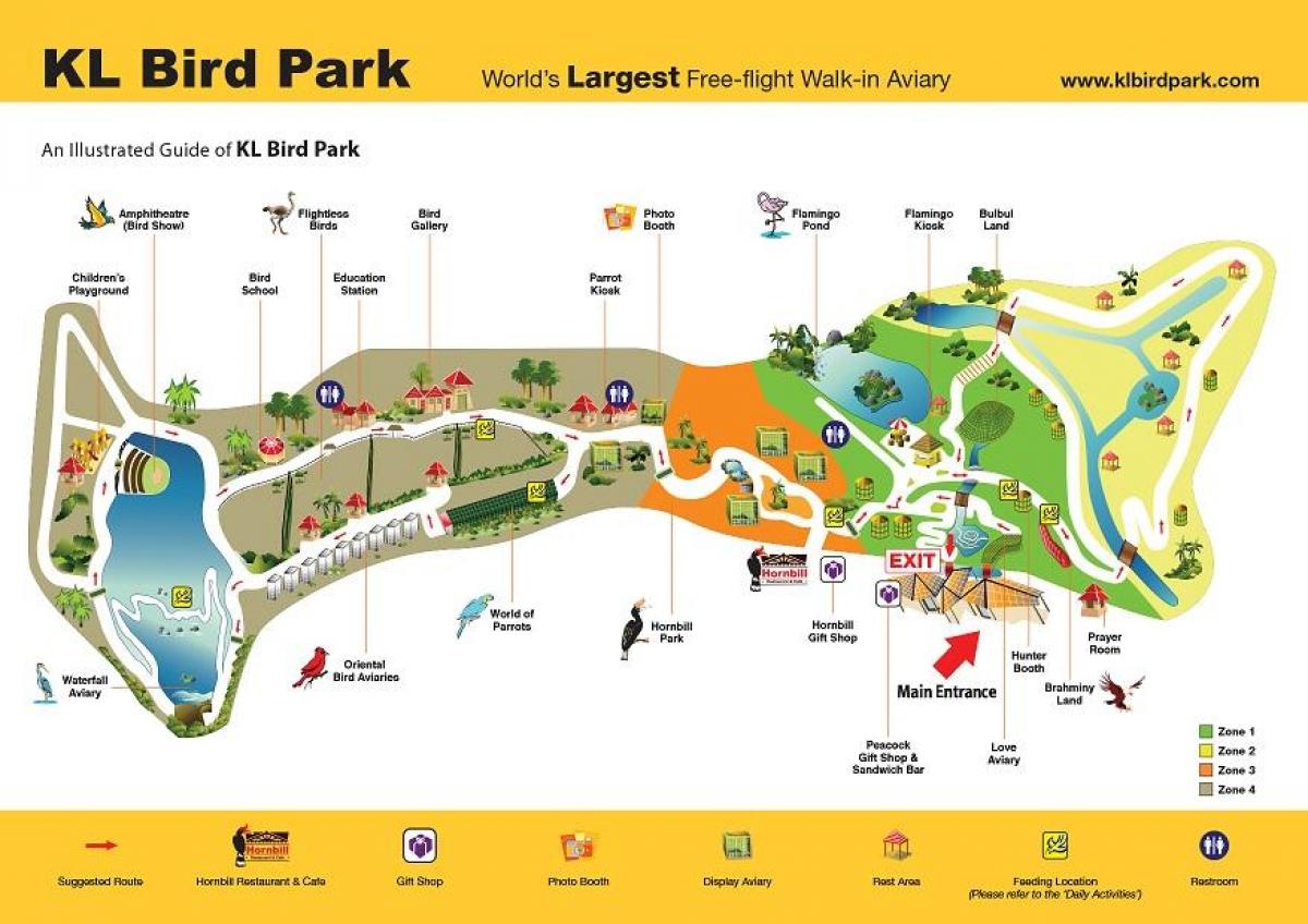 Carte du parc des oiseaux