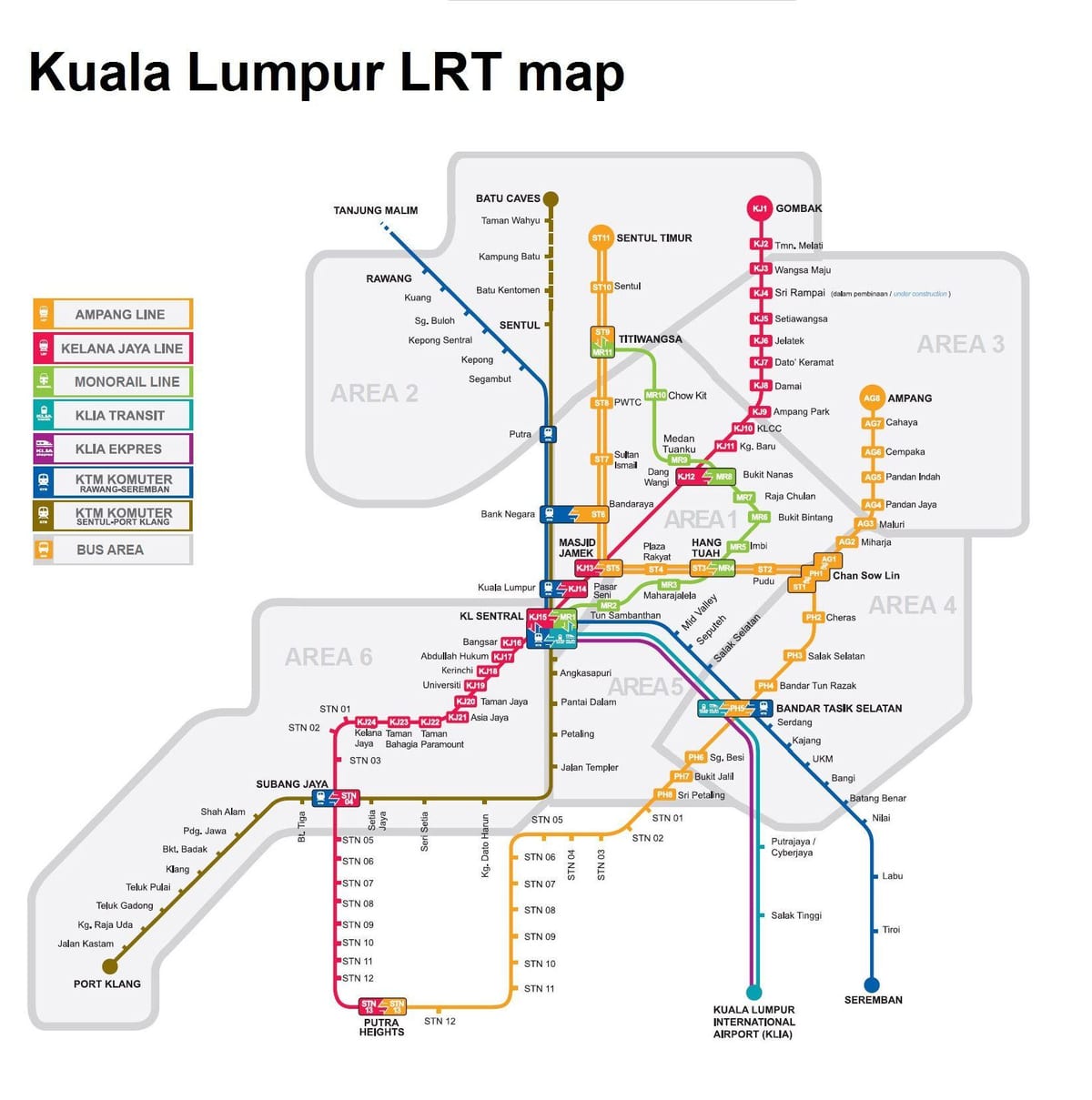 carte du train de kuala lumpur