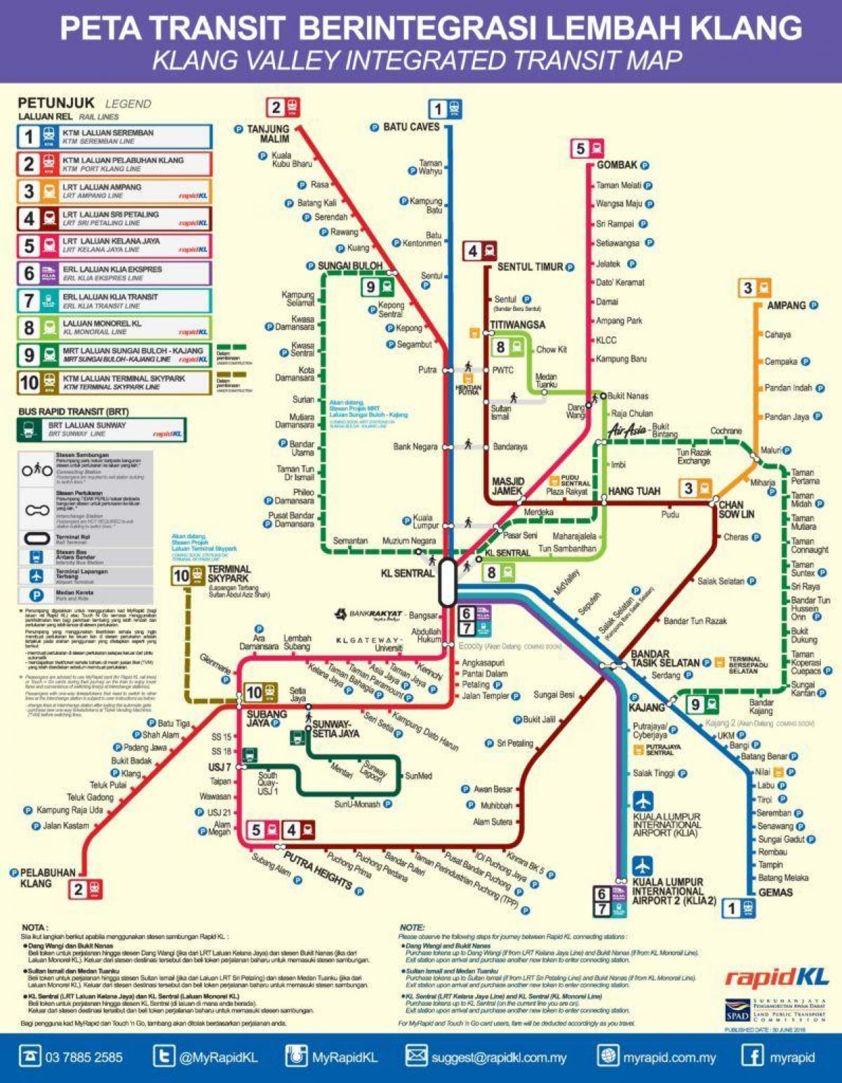 klang valley rail transit carte
