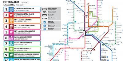 Carte de métro léger de kuala lumpur
