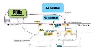 Kuala lumpur station de bus la carte