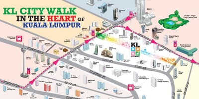 Kuala lumpur visite à pied de la carte
