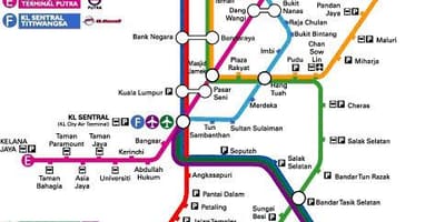 Klia express la carte de l'itinéraire