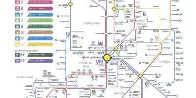 Kuala lumpur de transport ferroviaire de la carte