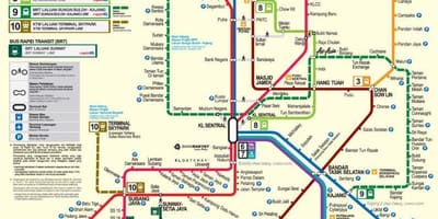 Carte de métro de Kuala lumpur